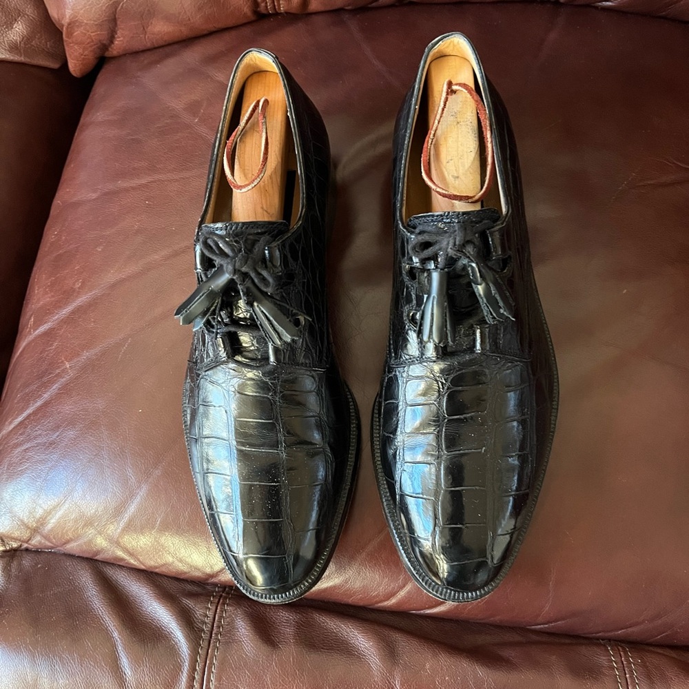 Beautiful Gravati Genuine Alligator Belly Shoe Adam Derrick Desing Made in Italy
